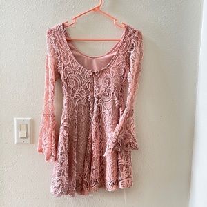 Pink lace dress